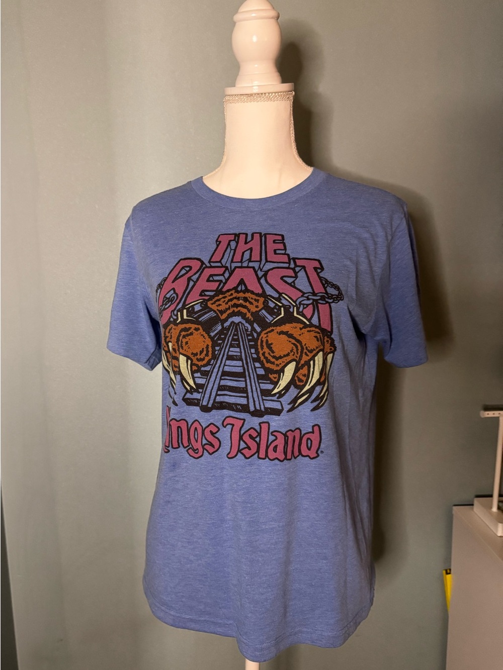 Unisex Homage Kings Island Blue 'The Beast' Graphic T-Shirt Small